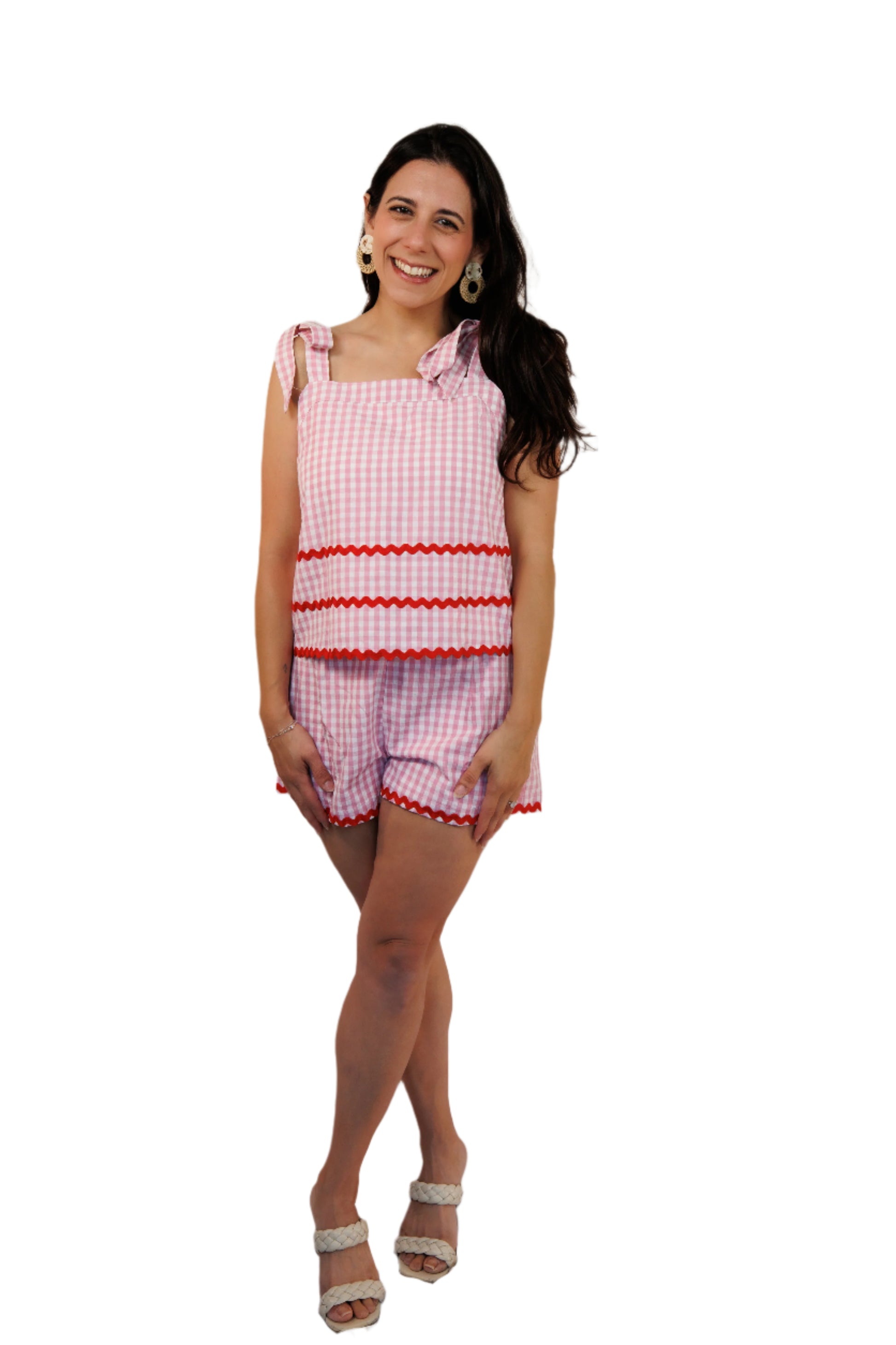 Penelope Gingham Ricrac Matching Set (TOP & BOTTOM)