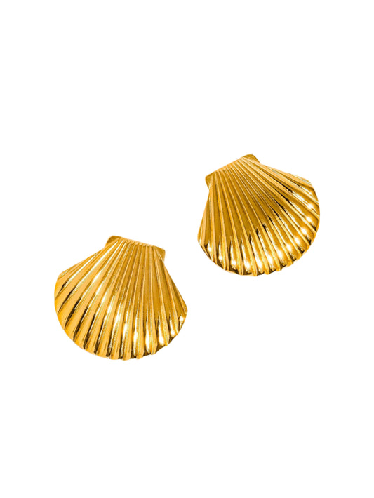 Coastal Gold Seashell Earrings