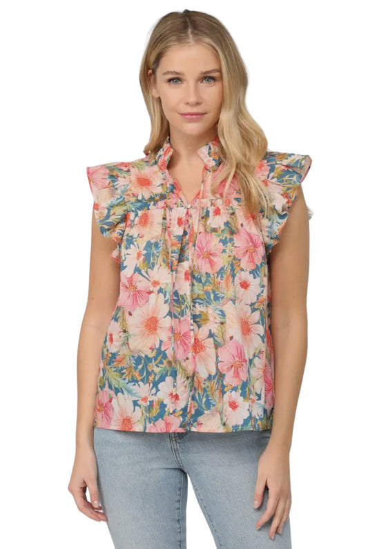 King Street Flutter Sleeveless Top